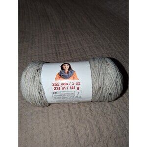 Craft Smart Value Tweed Yarn, Cream  Viscose Blend VD101